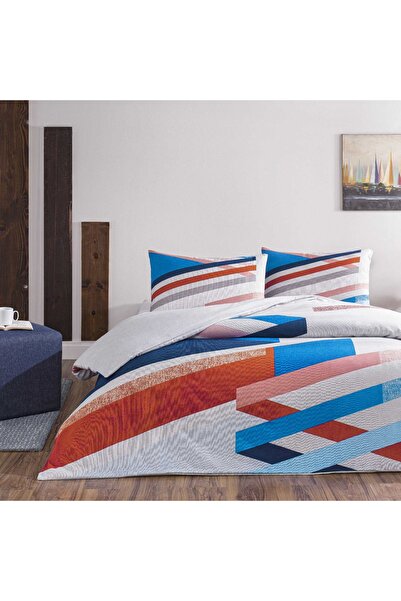 Taç Blue Freya Flannel Double Duvet Cover Set