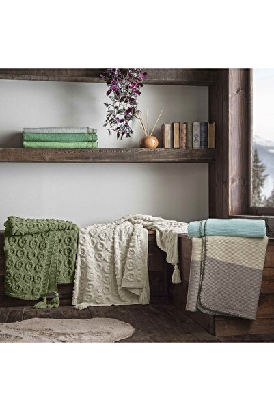 Taç Butik Patagonya Akrilik Throw Yeşil