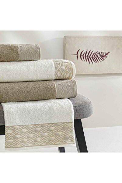 Taç Nora Pure Cotton Cotton Family Set Ecru Camel XXL