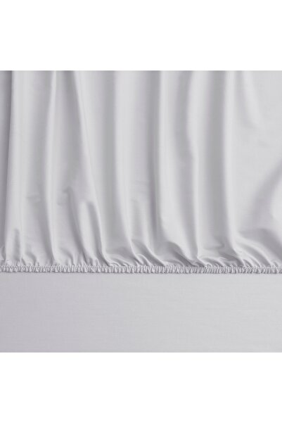 Linens Mix&Match Cotton Satin Single Fitted Sheet Gray