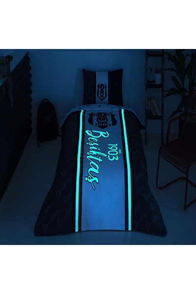 Taç Beşiktaş 1903 Glow Single Cotton Duvet Cover Set - Licensed