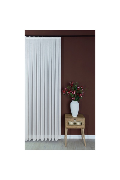 Taç Sturdy Hazır Tül Perde Ekru 250x260 cm