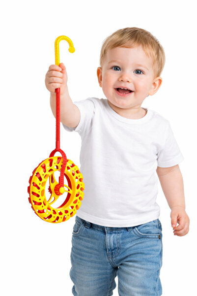 Metler Zilli Büyük Teker Çıngıraklı Baston Oyuncak Tekerlekli Çın Çın