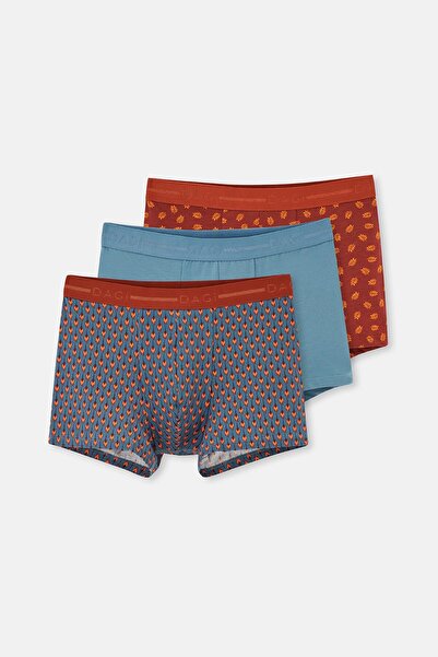 Dagi Сини памучни боксерки с мотиви, 3 броя в пакет