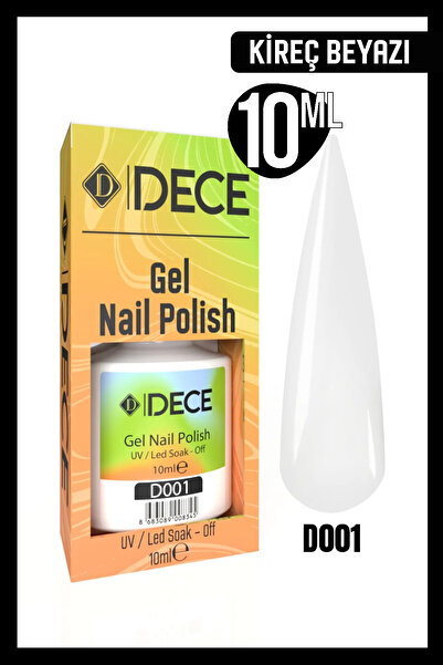 d dece Dece Kalıcı Oje Uv Led D001 (KİREÇ BEYAZI) 10ml