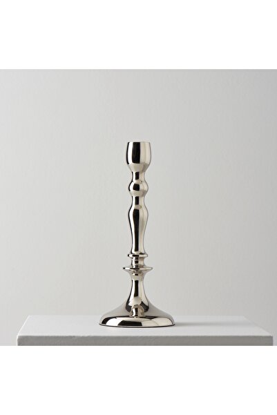 Linens Shea Paslanmaz Çelik 28 cm Şamdan Gümüş