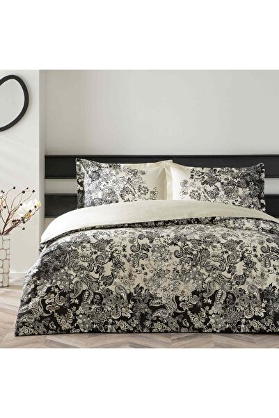 Taç Monica Satin Double Duvet Cover Set Black