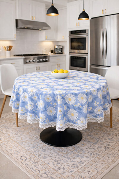 Rona Home Față de masă rotundă cu model de margarete |   Cu margine din dante...