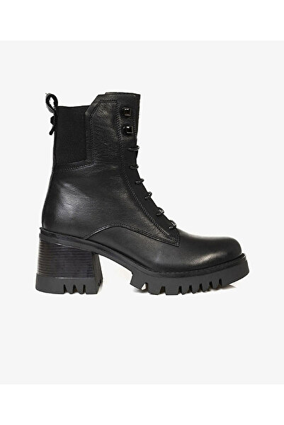 Greyder Kadın Siyah Hakiki Deri Military Bot 3K2DB32890