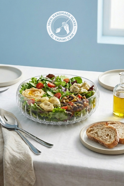 Glamis Selen Concept Handmade Medium Size Glass Salad Bowl