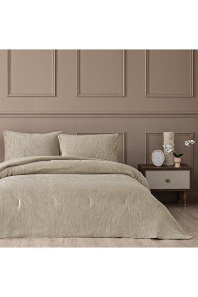 Linens Solven Çift Kişilik Yatak Örtüsü Seti Bej