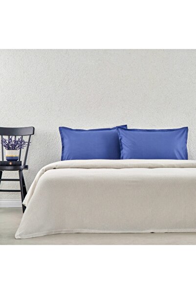 Taç Синьо едноцветно вискозно двойно многофункционално комплектче