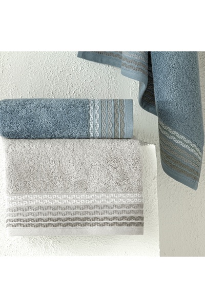 Taç Art Pure Cotton Pamuk Hamam Seti Gri Mavi