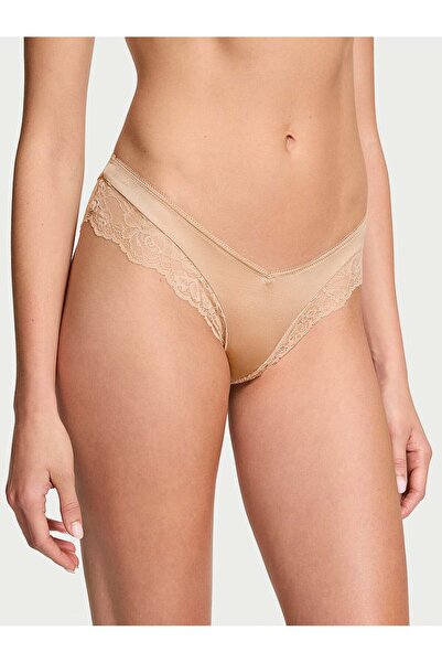 Victoria's Secret Gül Dantelli Derin Bacak Kesim Cheeky Külot