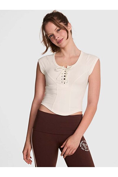 PİNK All-Day Yumuşak Nervürlü Bağcıklı Üst