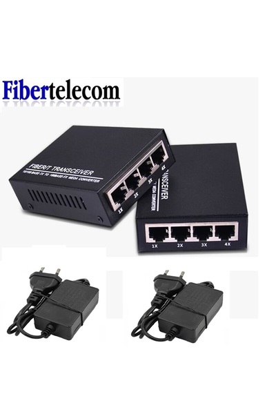 choice2 محول وسائط جيجابت طاقة جانب AB، 4 منافذ RJ45 و1 منفذ SC، محول وسائط 1...