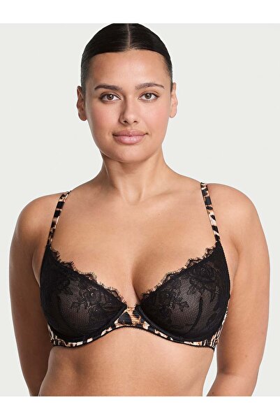 Victoria's Secret Saten Detaylı Dantelli Desteksiz Derin Dekolteli Demi Sütyen