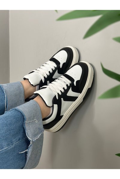 l lugshoes ayakkabı White Black Women's Sneaker Mrj1006