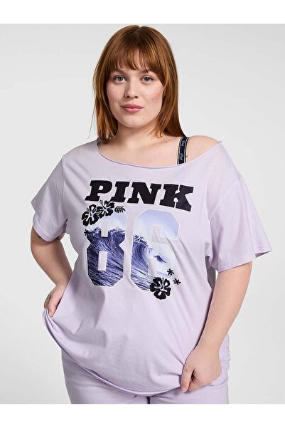 PİNK Kampüs Omzu Açık Tişört