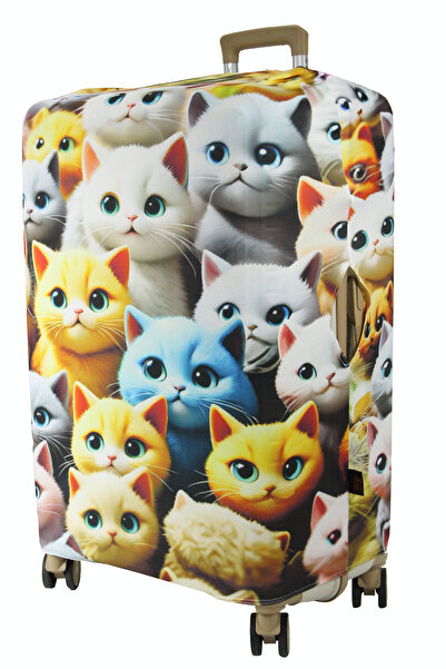MY SARACİYE (My # 148 Cute Cats) Case for Luggage Colorful-Large Size