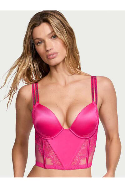 Victoria's Secret Işıltılı Çift Askılı Dantelli Push-Up Korse Büstiyer