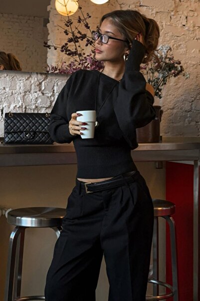 Bershka Asimetrik rib kesim kazak