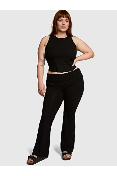 PINK All-Day Beli Katlanabilen Pamuklu Flare Tayt