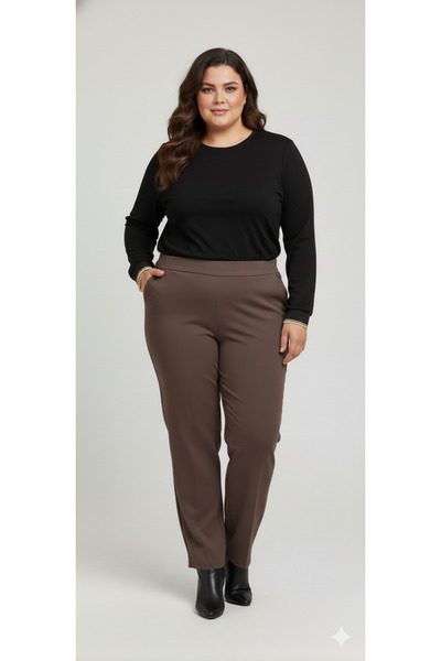 AKŞEN GİYİM Pantaloni din lycra transversală și longitudinală, mărime mare, c...