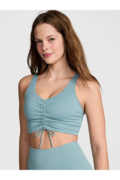 PİNK Relay Büzgülü Dekolteli Sporcu Sütyeni