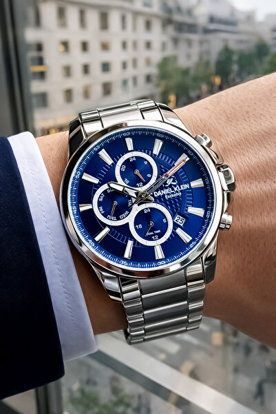 Daniel Klein All Functions Active Stainless Steel Band Waterproof Men's Watch...