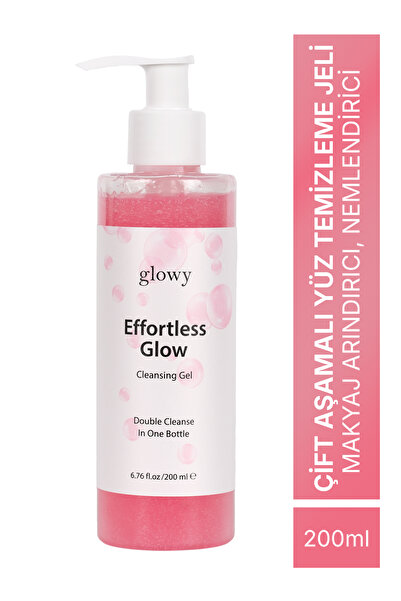 GLOWY Çift Aşamalı Yüz Temizleme Jeli Makyaj Arındırıcı Nemlendirici Effortle...