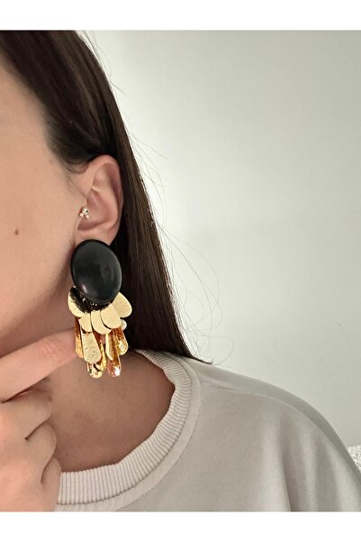 Charmist Akrilik Püsküllü Oval Küpe