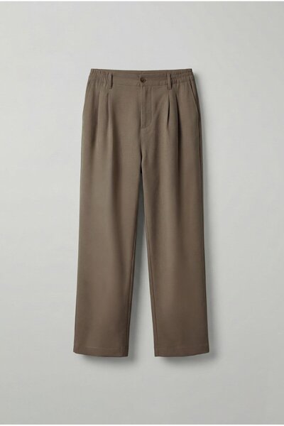 ablukaonline Erkek Baggy Fit Beli Lastikli Pantolon Kahverengi