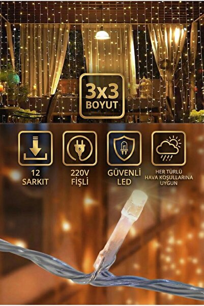 GOMEEY VM-11 Ledli 10 Sarkıt Perde Led Işık - 8 Fonksiyon, 3x3 Metre