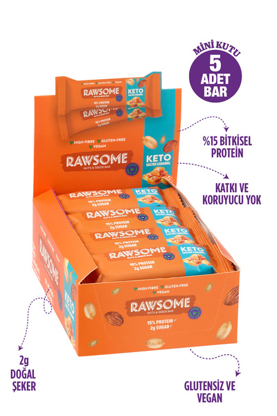 Rawsome Ketojenik Salted Caramel Protein Bar 40g x 5 Adet