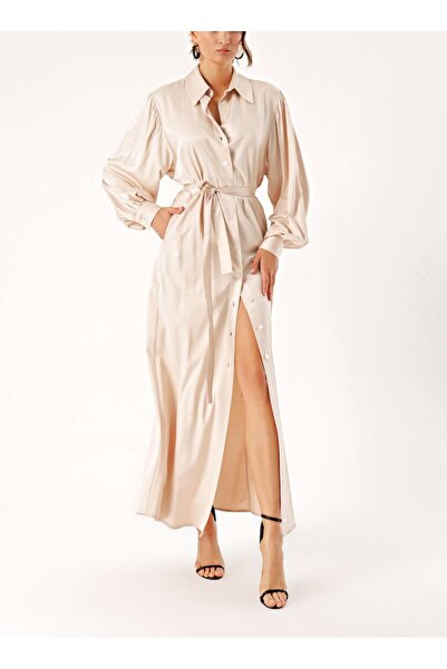 SOCIETA Bej Bol kesim gömlek elbise 94356