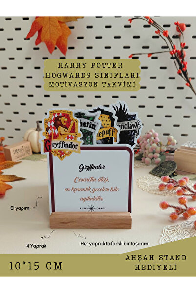 Else Craft 2026 Yılı Harry Potter Temalı Olumlama / Motivasyon Seti -Ahşap Ay...