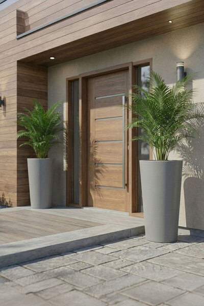 DEQQU Aura Vaso 70x35cm Konik Fiberglass Büyük Saksı İç Mekan Dış Mekan