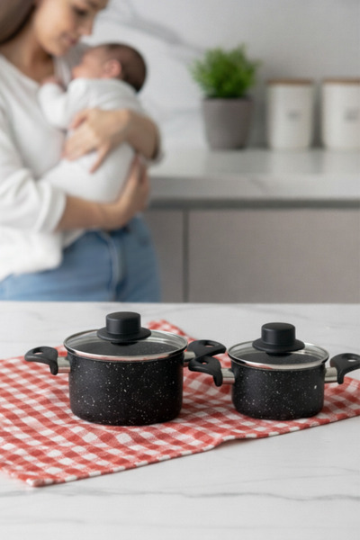 VENETTO Mini Granite Cookware Set 12-14 cm / 14-16 cm (Food Pot)