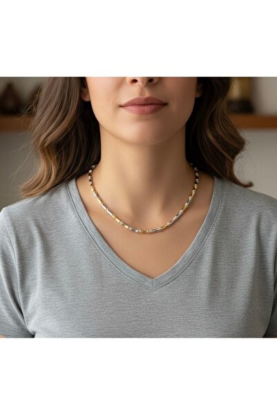 AUREVA قلادة من حجر الزركون الذهبي/الفضي من سيلفا