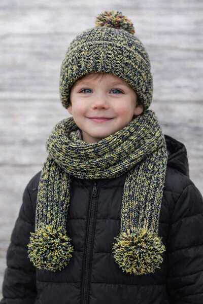 BEBEĞİME ÇORAP Pălărie cu un singur pompon eșarfă-Set de căciuli-Eșarfă pentr...