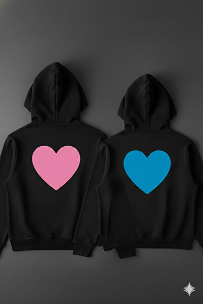 NİCE Скъпа двойка Комбиниран шев и ангел на гърба Печатна качулка Сет от 2 части