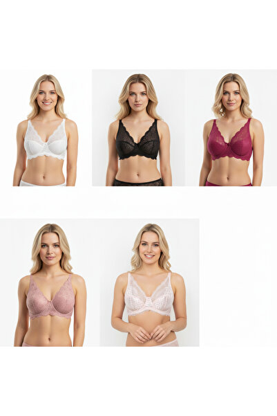 BONBON حمالة صدر نسائية من الدانتيل 5 ألوان 5 قطع حمالة صدر BB2125