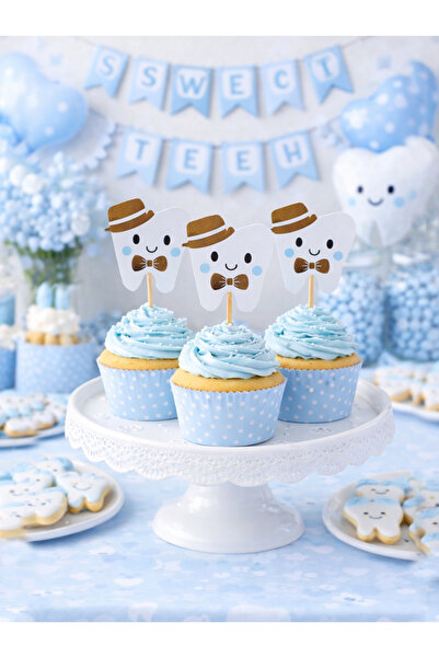 Parti Adresi Dişim Çıktı Diş Buğdayı Temalı Kürdan Mavi 10'lu