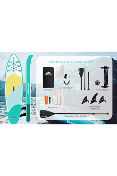 Up Balance Board Şişme Sup Board/Şişme Stand Up Paddle Board 320X81X15 cm Yeşil Şişme Sörf Tahtası