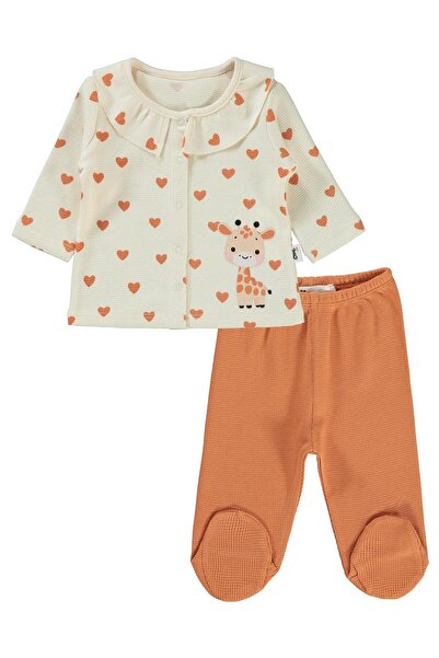 Civil Baby Heart Giraffe 1-6 Months Pajama Set - Elephant Tooth