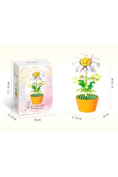 Twins Stars Saksılı Çiçek Model Karakter Figürü 3D Yapı Oyuncakları LEGO