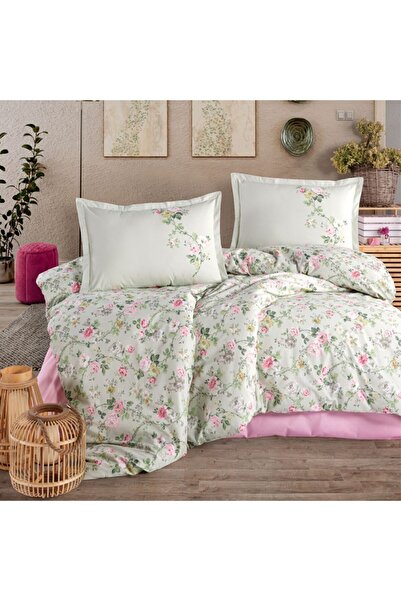 Clasy Ranforce Duvet Cover Set Double Size Elara V1 Sage