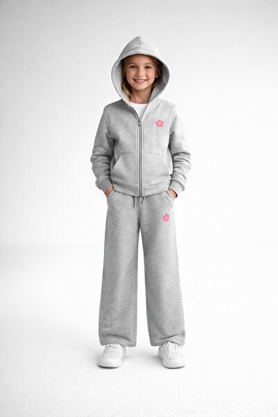 mumuko Kız Çocuk Kapüşonlu Fermuarlı Eşofman Üstü