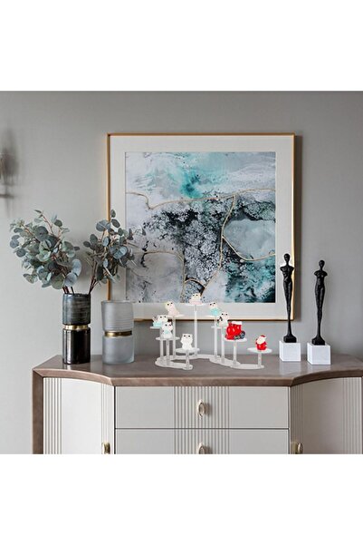 Slasa حامل عرض أكريليك - 9 طبقات دائرية من الأكريليك - لعرض الكب كيك والألعاب